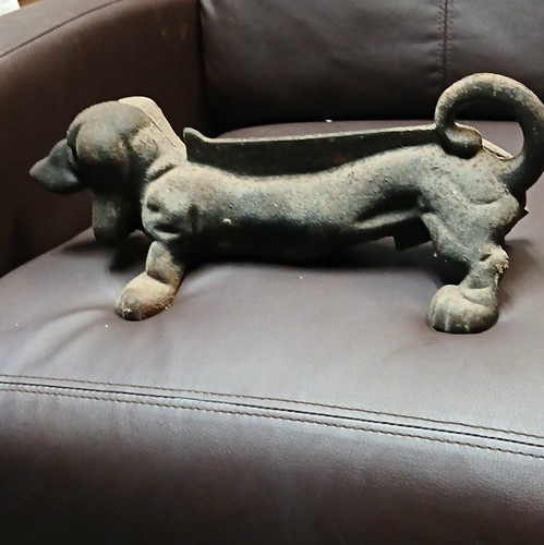 Black metal dachshund - black, dog